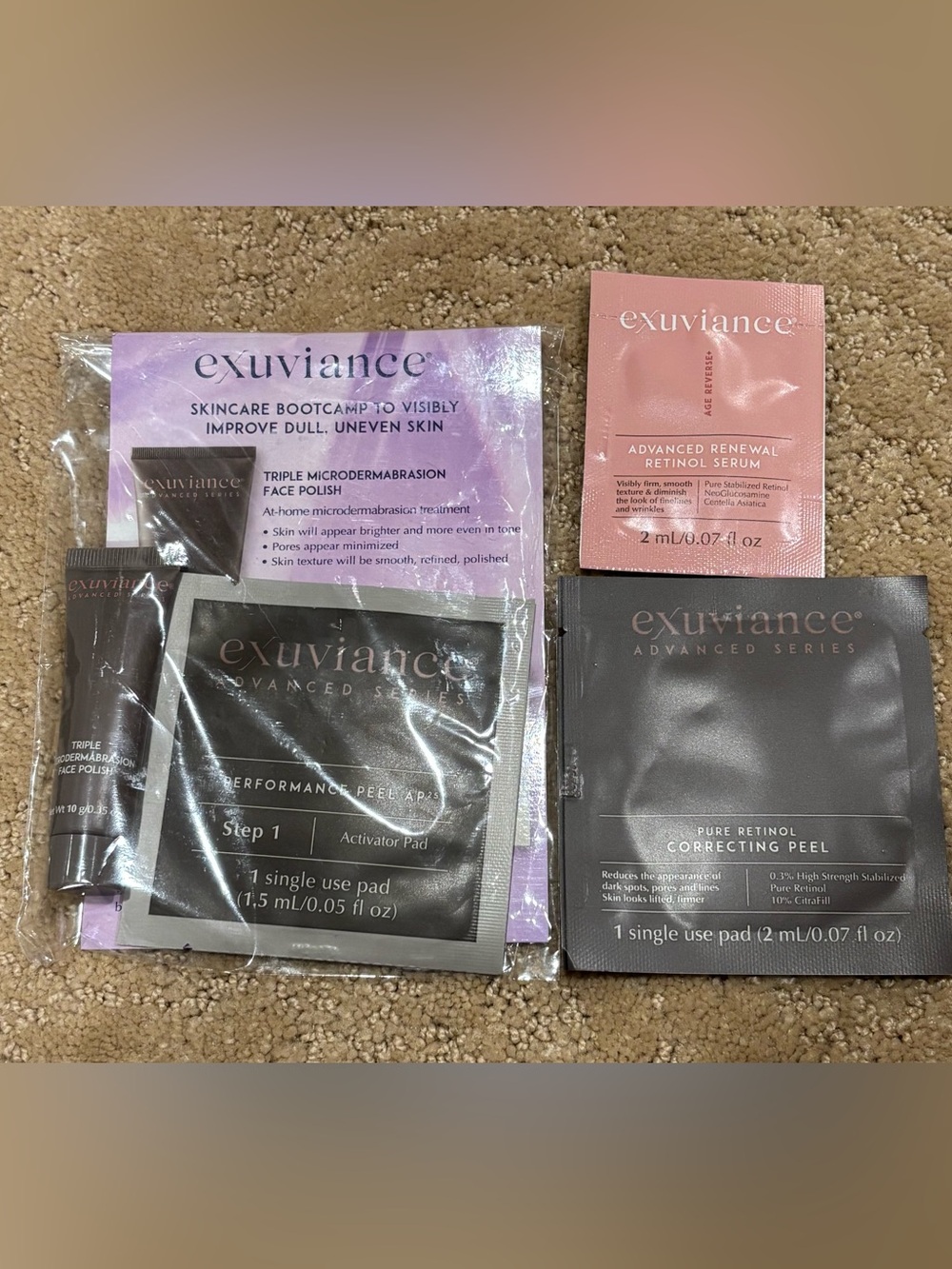 Exuviance | 4 Trial size products